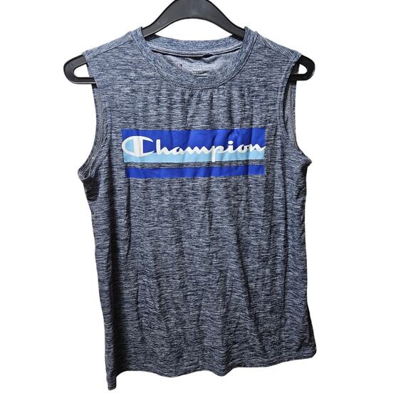 Champion Heathered Grey Sleeveless Tank Top with Champion Logo Sz 14/16 Boy - Picture 1 of 8